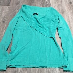 Cozy teal cowl neck sweater